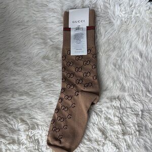Gucci Tan Monogram Socks